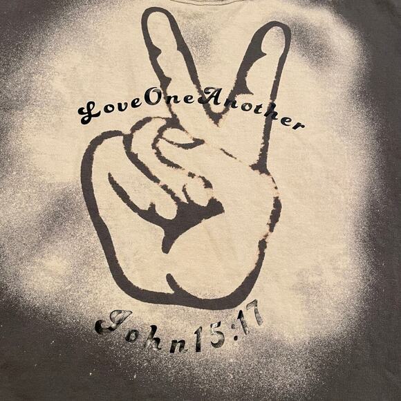 Love One Another John 15:17 Tee Shirt XL Bible Verse Scripture Christian Peace - Picture 2 of 9